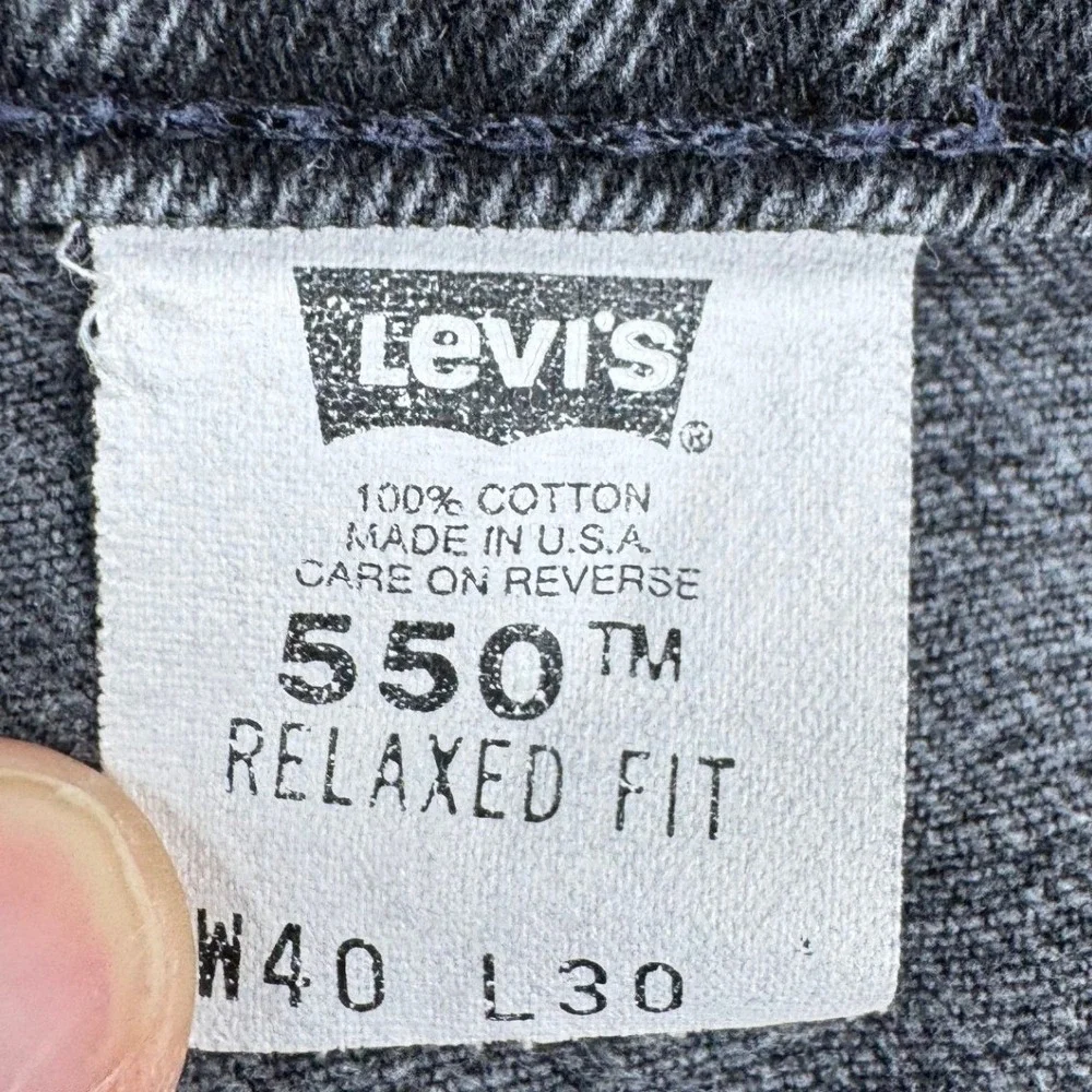 Vintage Levis 550 Orange Tab Relaxed Fit Black Jeans‎ Made in USA 40x30 Mens